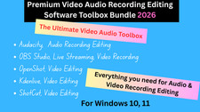 Pacchetto software di editing registrazione audio video premium 2026 per Windows