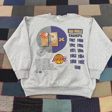 Vintage 90s Los Angeles Lakers Commemorative Team Rated Sweatshirt USA Made - XL