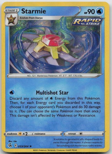 Starmie 053/264 Holo Rare Fusion Strike Pokemon Near Mint