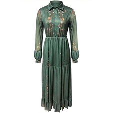 Cute, long sleeve Maxi Sundress, Medium 