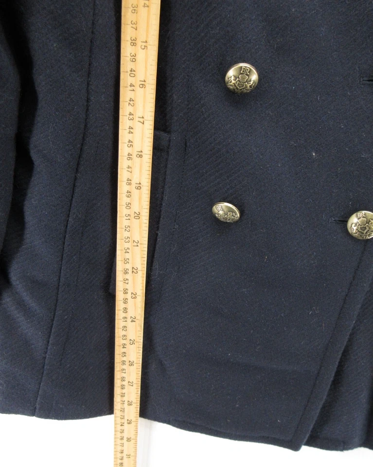 Banana Republic Jacket Women Large Blue Wool Peacoat Double Breasted Career - Image 4 of 4