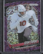 2025 Prizm Football Josh Sweat #4 No Huddle Disco Prizm Purple Prizm /75