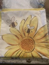 Set of 8. Burlap pillow covers 18x18 Sunflower Bee "Hello Sunshine"