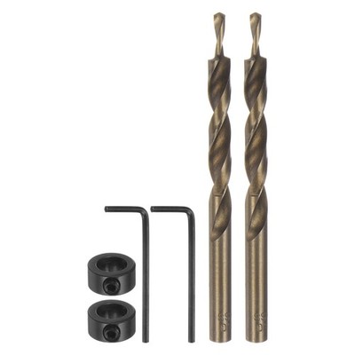 2pack 5/16'' Pocket Hole Drill Bit 5/32'' Tip M8 Depth Stop Collar and Wrench