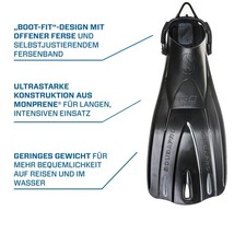 GO Fin Sport, Schwarz, L Set für Kaltwassertauchen, Unisex, Erwachsene, Schwa...