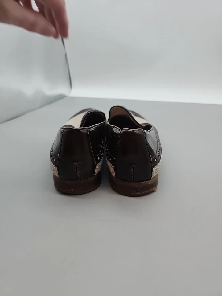 Franco Sarto Trolley Negro Charol Zapatos 8 Ballet Sin Cordones Tela de Lana Foto 4 de 4