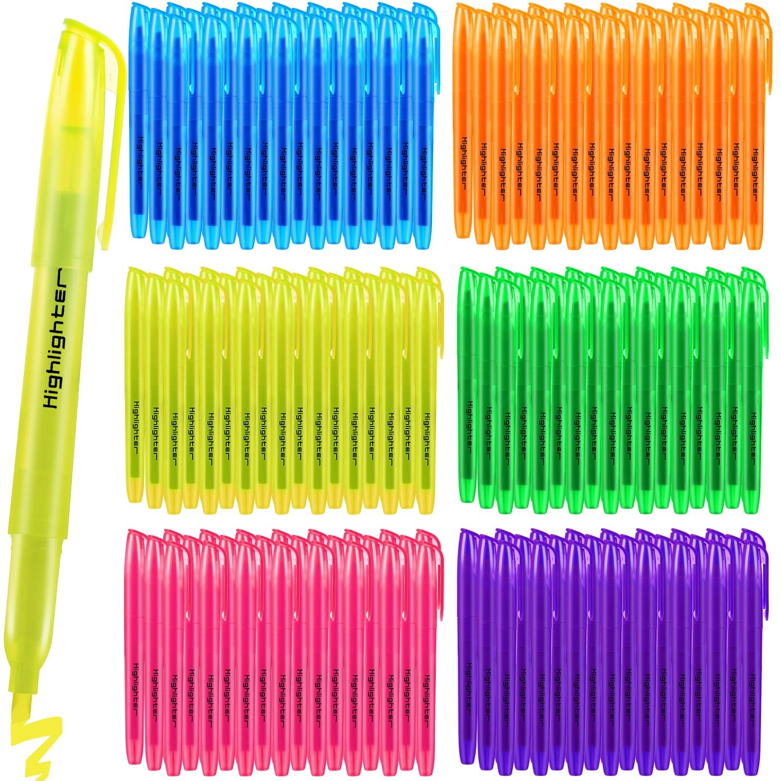 S Assorted Colors Bulk, 150 Pcs Pastel Highlighters Bulk Wit