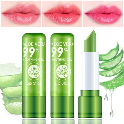 3 Pack Aloe Vera Lipstick,Magic Temperature Color Changing Lipstick Lip Gloss...