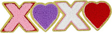 1 Pcs XOXO Chenille Letter Patches,Iron on Patches for Clothes Bags Backpacks Je