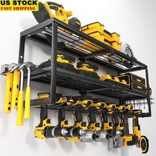 3-Tier Heavy Duty Tool Rack Wall Organizer Garage Power Tool Storage Solutions