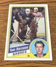 1984-85 Topps Tom Barrasso Rookie Card #18 Buffalo Sabres RC NHL. rookie card picture