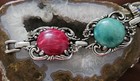 Vintage Sarah Coventry Silver Tone Cabachone Lucite Bracelet 7.5" — photo 5