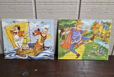Set Of 2 RARE Vintage 1965 SIFO Co. Puzzle Cardboard Made In USA