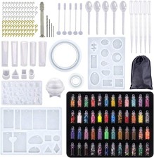 184pcs Epoxy Resin Casting Silicone Mold Kit Jewelry Making Pendant Craft DIY