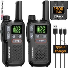 Walkie Talkies 22 Channels Long Range NOAA Weather Hiking USB-C Two Way Radios