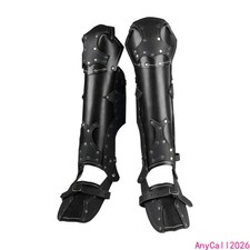 Knight Leg Guard Armor PU Leather Gaiters Cosplay Costume Shoe Boot Cover