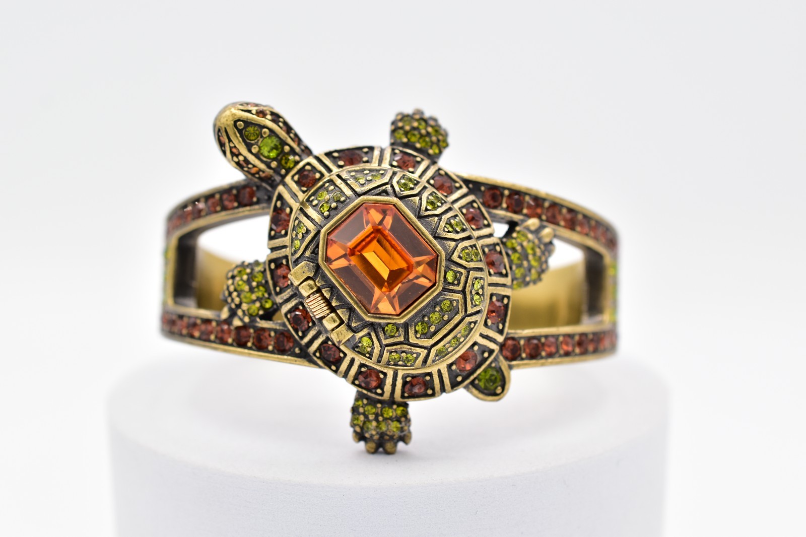 Heidi Daus Turtle Watch Bangle Cuff Bracelet Crys… - image 9
