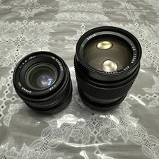 Excellent Condition Sakar 135mm & 28mm 1:2.8 Auto Prime Lens for Canon FD Mount