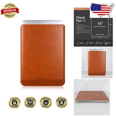 Durable Leather MacBook Pro 14 Sleeve | Slim & Lightweight Design