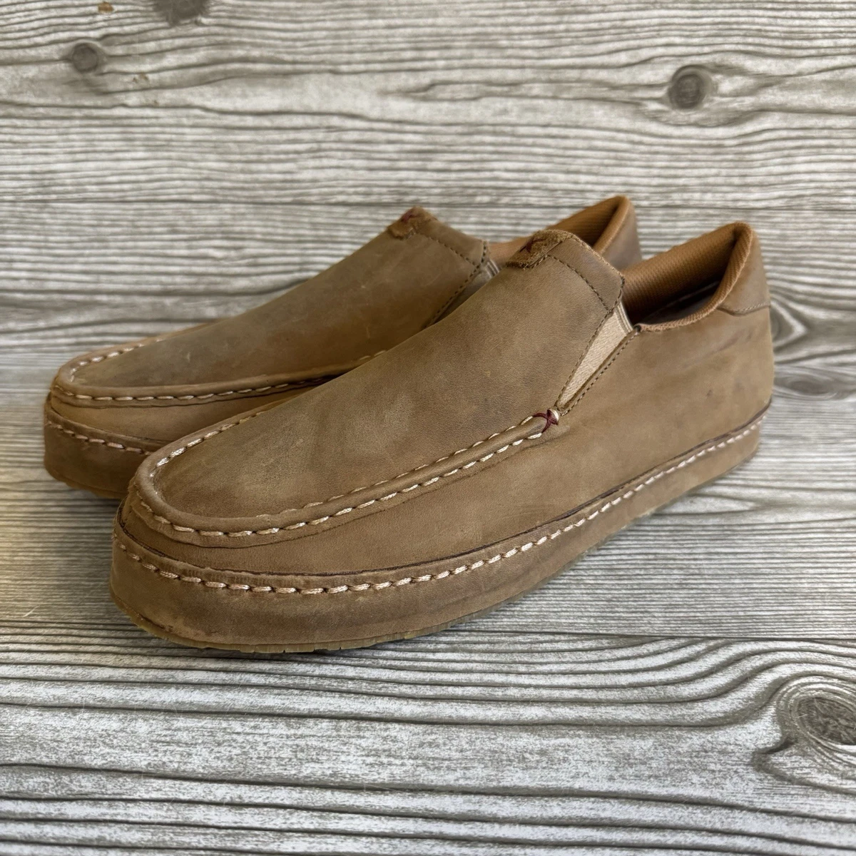 Twisted X Slip On Driving Moc Men\'s size 9.5M MDMS002 CASUAL DAILY BROWN LEATHER Twisted X Brown Casual Shoes for Men with Upper Leather for  main image 4