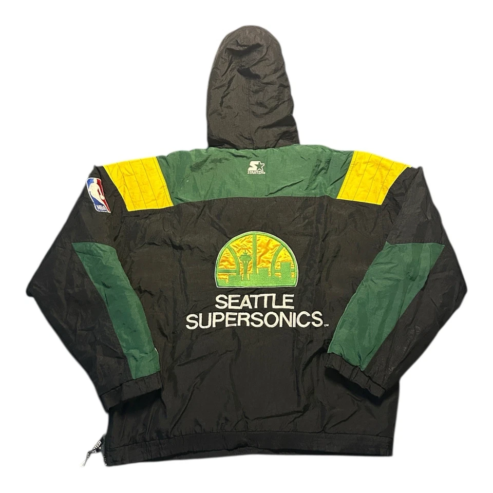 Vintage Seattle SuperSonics Half Zip Starter Jacket 90s SuperSonics Sonics - Image 2 of 4