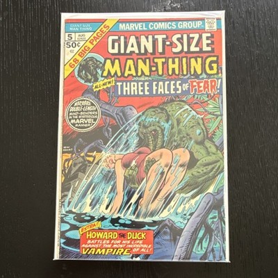 Vintage Giant-Size Man-Thing Marvel Comics #5 (1975) Howard the Duck Three Face 