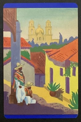 Mexico Street Scene 2 Men Vintage Single Swap Playing Card