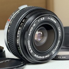  N MINT- w/ Hood OLYMPUS OM-SYSTEM ZUIKO AUTO-W 35mm F2.8 Lens Japan