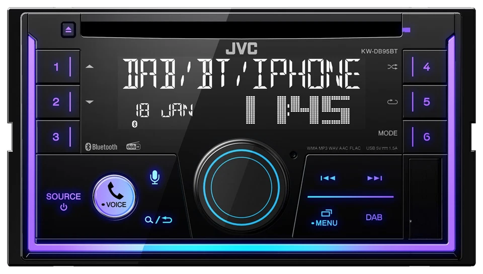 JVC Lenkrad USB 2DIN DAB Bluetooth CD Autoradio für Hyundai i10 ab 2014 - Bild 2 von 4