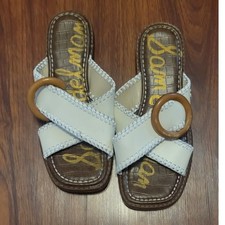 FLAWED Sam Edelman  Harlie  Ivory Braided Leather Slide Sandals    Women  s US  6  M