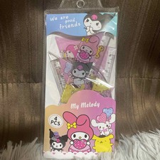 Sanrio Ruler Protractor 4-Piece Set Kuromi My Melody NEW