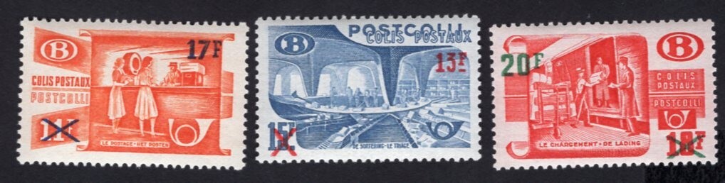 Belgium 1953 stamps Mi#38-40 Colis START10%ONLY MH CV=132$