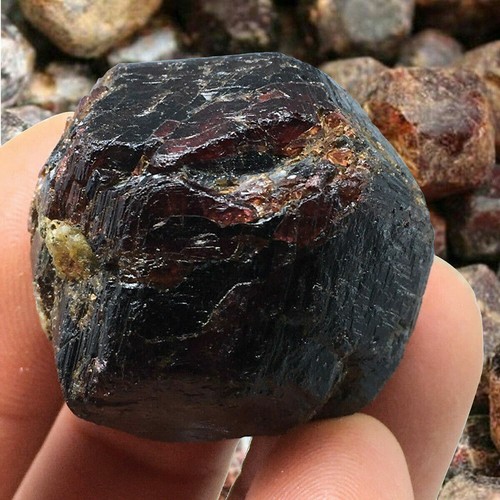 Piedra preciosa de cristal de granate piropo crudo rojo superior natural espécimen mineral áspero 50 g - Imagen 4 de 12