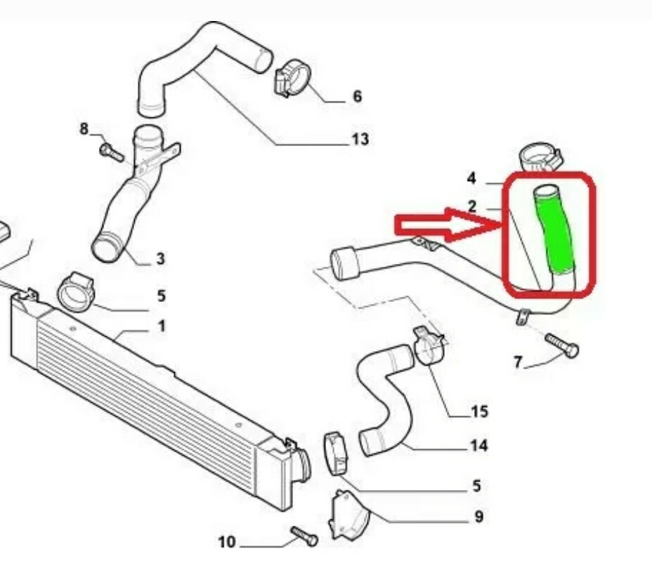 LADELUFTSCHLAUCH FÜR CITROEN JUMPER PEUGEOT BOXER FIAT DUCATO 0382KA 1350777080