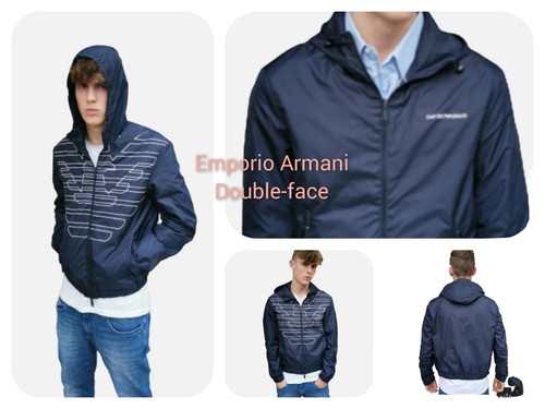 Emporio Armani Giubbino Double Face Blu Taglia 50 CERTILOGO autenticità Nuovo. - Picture 3 of 12