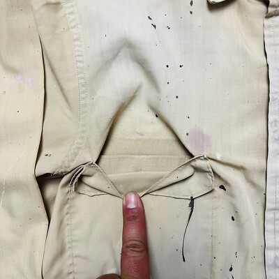 Vintage 50s Hercules Sears Button Up Work Shirt Paint Thrashed