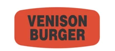 1000 each VENISON BURGER Merchandise Store Food Labels Fl Red Black Stickers new