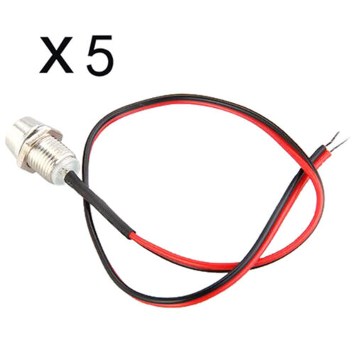 5X Car Warning Lights Boat 12V 8mm LED Indicator Pilot Dash Dashboard Panel Lamp - Picture 2 of 5