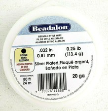 1//4LB Spool - 80ft 20 Gauge Beadalon Gold Silver Plate Round German Wire