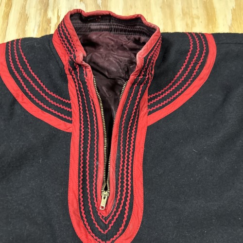 Vintage 70er Guatemaltekischer bestickter Woll Huipil Poncho Cape Boho Hippie One Size Boho - Bild 4 von 6