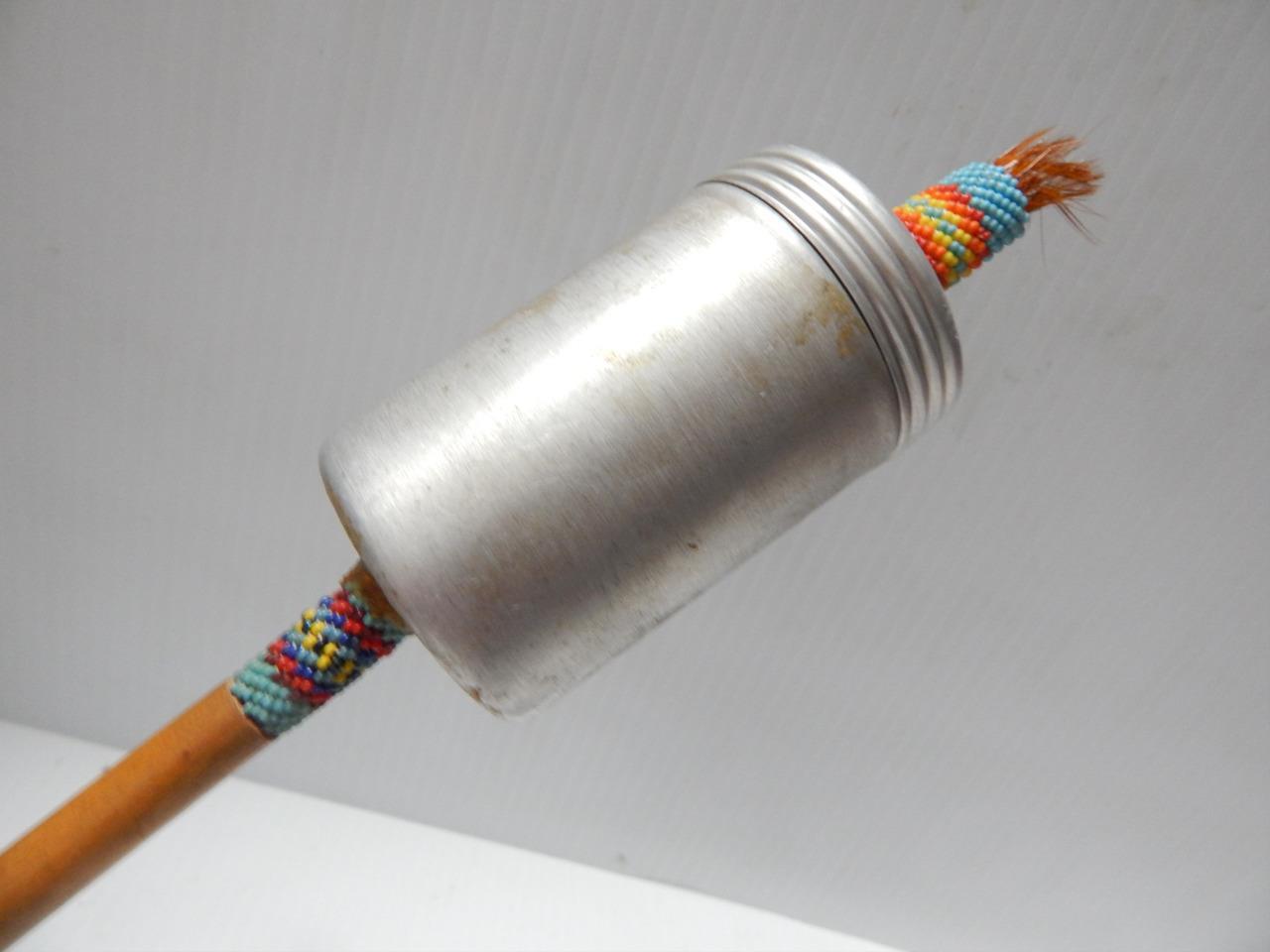 SO. CHEYENNE PLAINS INDIAN BEADED SHAKER BEADED RATTLE TWISTED HIDE ...