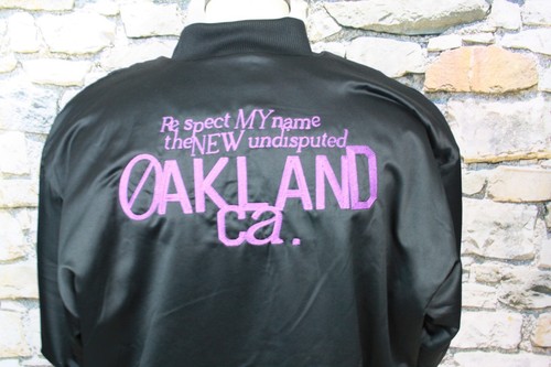 ADIDAS New Mens Jacket Embroidered Respect My Name Oakland CA. Black Pockets XL