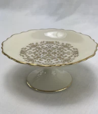 Vintage China by Lenox 5" Mini Compote Gold Floral Design