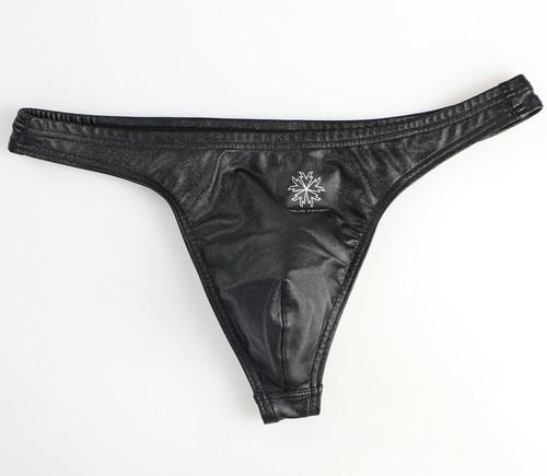Men Underwear New Writings Sexy for Low Waist Briefs Imitation Leather Male S-XL - Picture 15 of 18