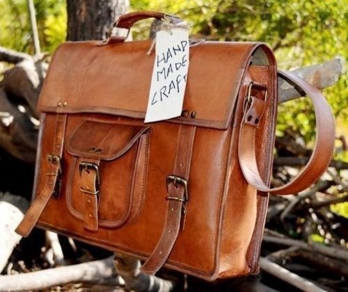 New Personaliz Handmade Vintage Leather Handbag Briefcase Messenger Bag Men Bags