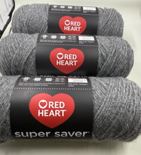 Red Heart Super Saver Yarn 100 Acrylic 5oz/236 Yds Gray Heather Lot of 3