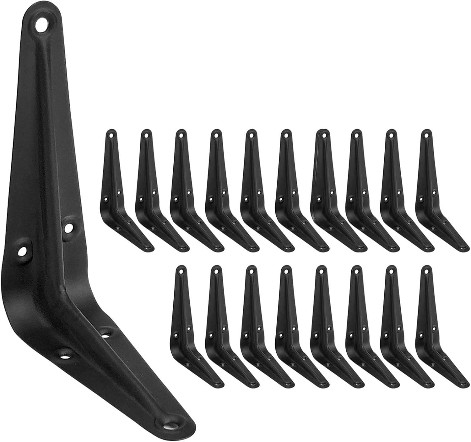 20 Pcs Heavy Duty Shelf Brackets 4 X 3 Inch,Black Metal Floating Shelves Bracket