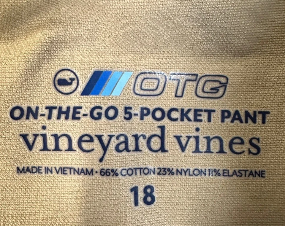 Vineyard Vines Pants Womens 18 OTG Tan Golf On The Go 5 Pocket Lightweight NEW - Image 4 of 4