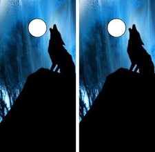 C146 Wolf Cornhole Board Wrap LAMINATED Wraps Decals Vinyl Sticker