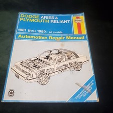 Haynes Repair Manual For 1981-1989 Dodge Aries & Plymouth Reliant 30008 (723)